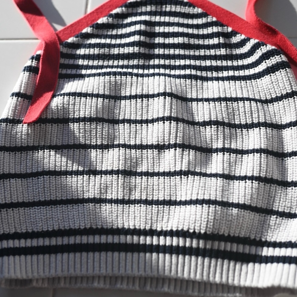Tommy Hilfiger Chunky Knit Halter Top in Red White & Blue - Trendy Y2K - Picture 11 of 14